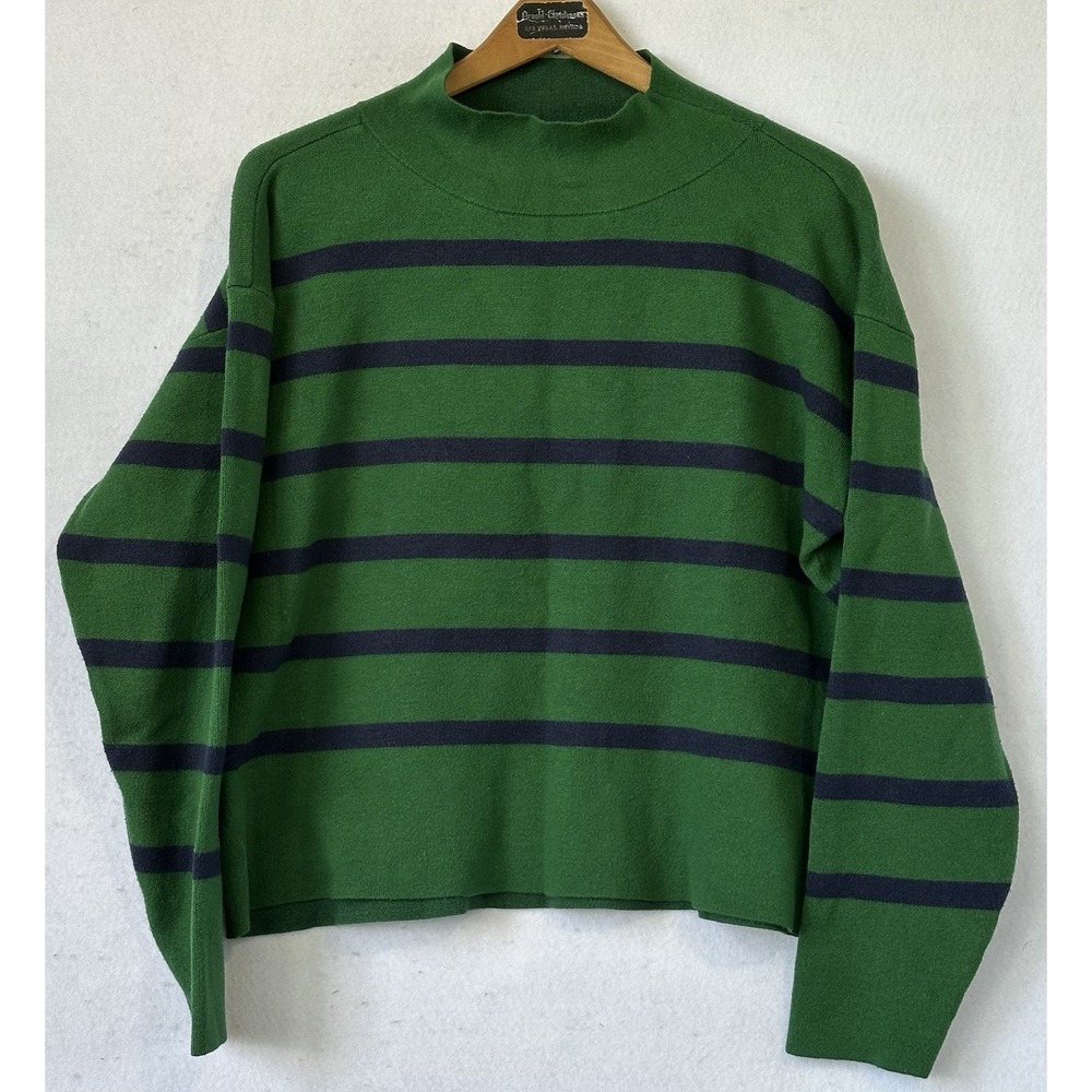 Anthropologie Maeve Carys Green/Blue Mock Neck Sweater XSP